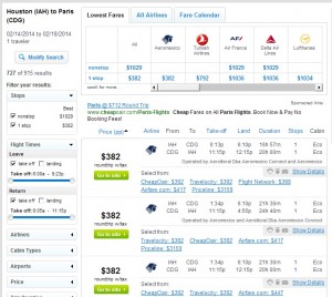 $382 -- Houston to Paris (R/T incl. Tax): Fly.com Search Results