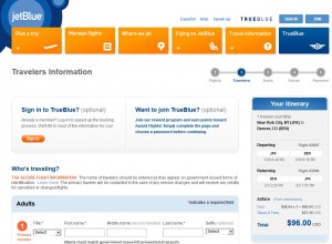 $96 -- NYC to Denver: JetBlue Booking Page