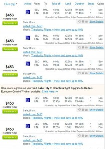 Salt Lake City-Honolulu: Fly.com Search Results
