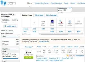 Houston-Atlanta: Fly.com Search Results