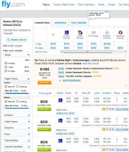 Boston-Maui: Fly.com Search Results