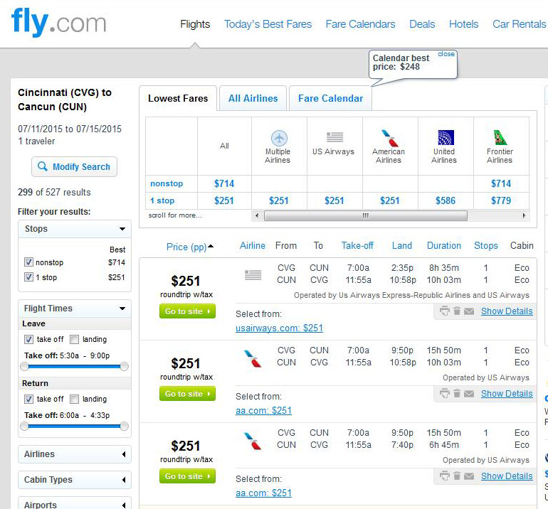 $248-$251 -- Cincinnati to Cancun, Mexico, incl. Summer (R/T) | Fly.com