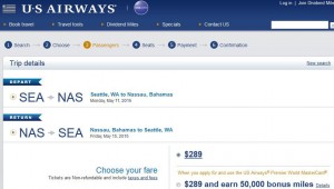 Seattle-Nassau: US Booking Page