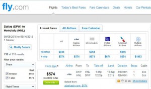 Dallas-Honolulu: Fly.com Search Results