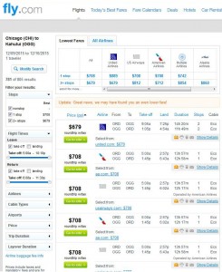 Chicago-Kahului: Fly.com Search Results
