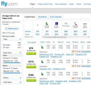 Chicago-Las Vegas: Fly.com Search Results