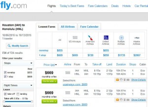 Houston-Honolulu: Fly.com Search Results