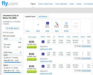 Cleveland-Belize City: Fly.com Search Results