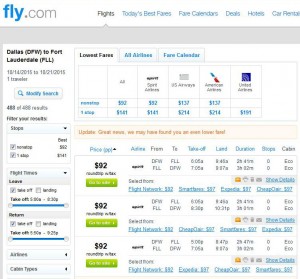 Dallas-Fot Lauderdale: Fly.com Search Results