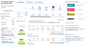 LA to New Orleans: Fly.com Results Page