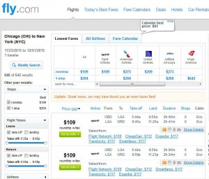 Chicago-New York City: Fly.com Search Results