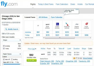 Chicago-San Diego: Fly.com Search Results
