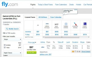 Detroit-Fort Lauderdale: Fly.com Search Results