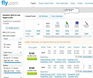 Houston-Las Vegas: Fly.com Search Results