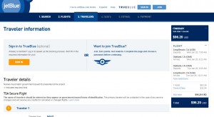 Long Beach to Oakland: JetBlue Booking Page