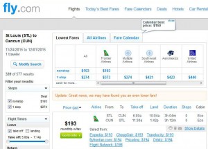 St. Louis-Cancun: Fly.com Search Results