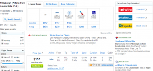 Pitt to Ft Lauderdale: Fly.com Results Page