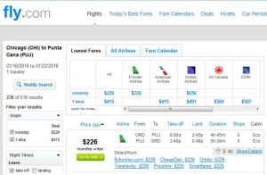 Chicago-Punta Cana: Fly.com Search Results
