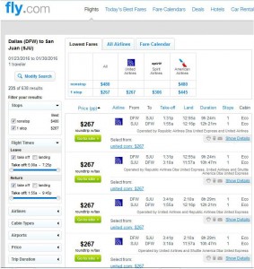 Dallas-San Juan: Fly.com Search Results