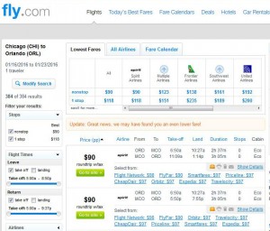 Chicago-Orlando: Fly.com Search Results