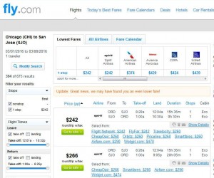 Chicago-San Jose: Fly.com Search Results