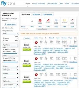 Chicago-Athens: Fly.com Search Results