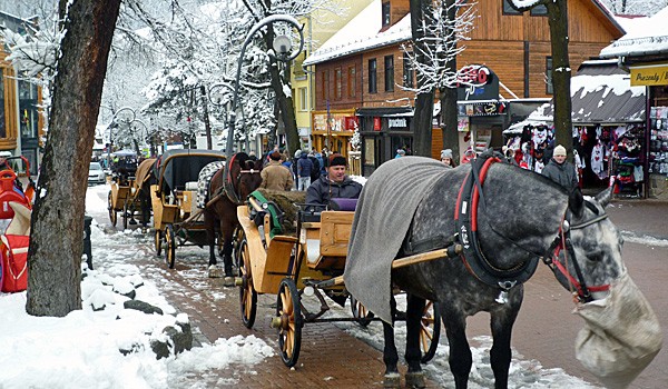 Horse Drawn Carriages on Zakopane’s Main Street (Godfrey Hall)