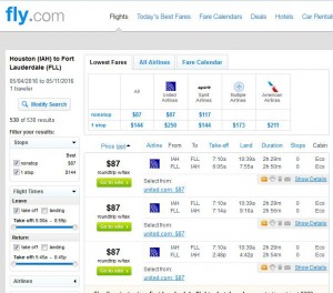 Houston-Fort Lauderdale: Fly.com Search Results