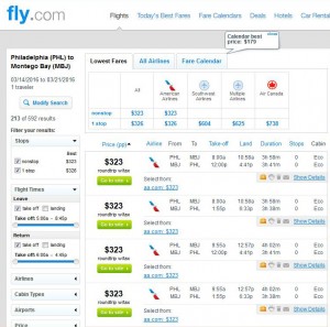 Philadelphia-Montego Bay: Fly.com Search Results