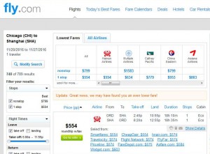 Chicago-Shanghai: Fly.com Search Results