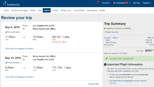 LA to Manila: Fly.com Results Page
