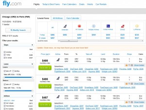 Chicago-Paris: Fly.com Search Results ($488)