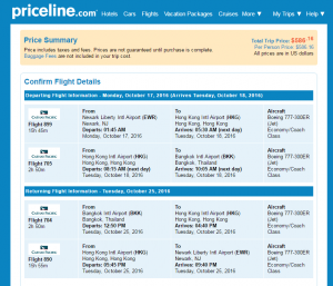 NYC to Bangkok: Fly.com Results Page