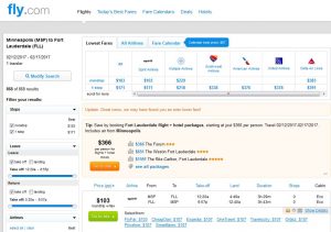 MSP-FLL: Fly.com Search Results ($107)