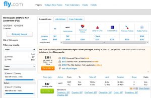 MSP-FLL: Fly.com Search Results ($87)