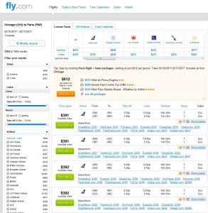 CHI-PAR: Fly.com Search Results