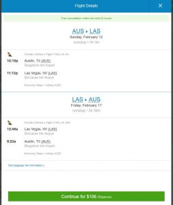 AUS-LAS: Priceline Booking Page ($107)