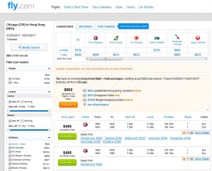 CHI-HKG: Fly.com Search Results ($508)