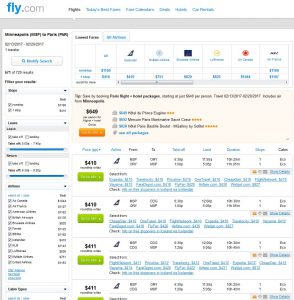 MSP-PAR: Fly.com Search Results