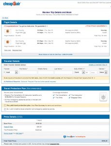 MSP-SEA: CheapOair Booking Page ($187)