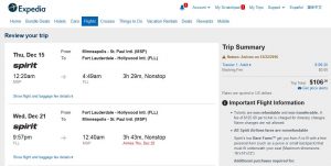 MSP-FLL: Expedia Booking Page